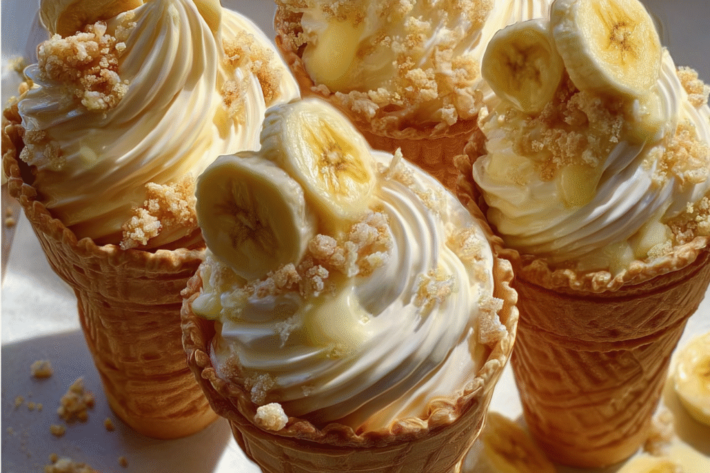 Banana Cream Pie Cones