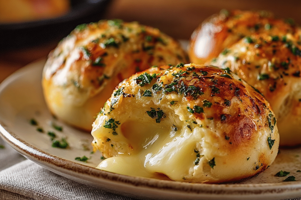 Cheesy Garlic Stuffed Bread Rolls