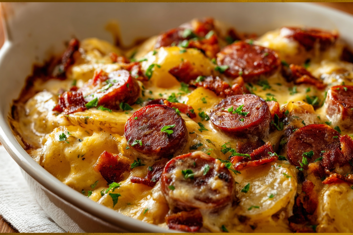 Cheesy Kielbasa & Potato Casserole