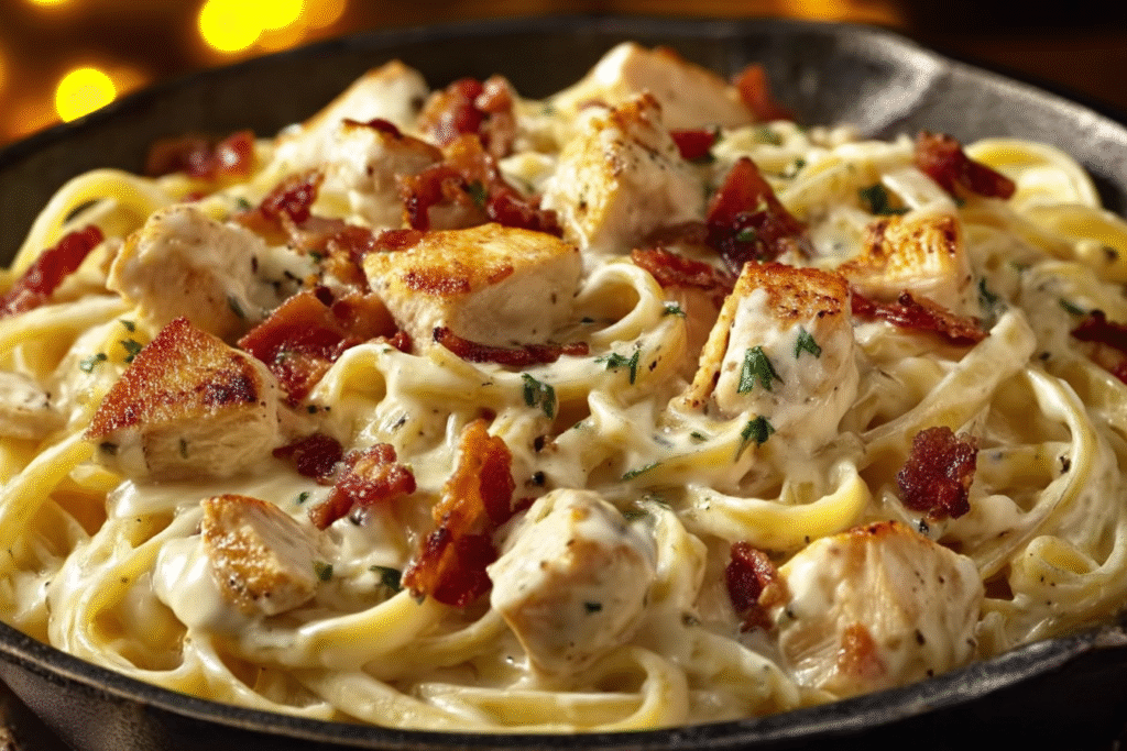 Chicken Bacon Alfredo Pasta