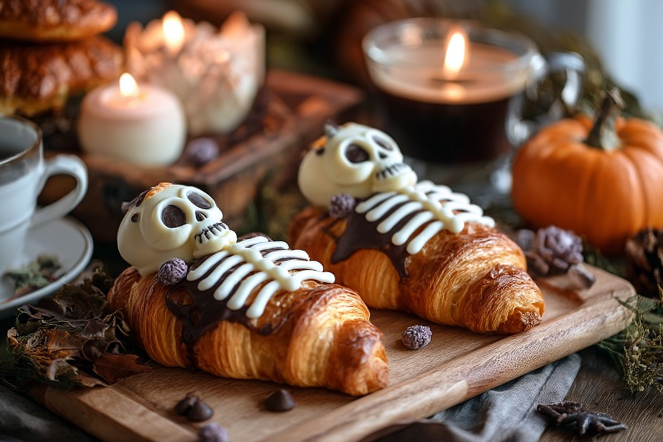 Croissant-Wrapped Chocolate Skeletons