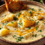 Hearty Cheddar Garlic Herb Potato Soup