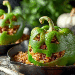 Jack-O’-Lantern Stuffed Peppers