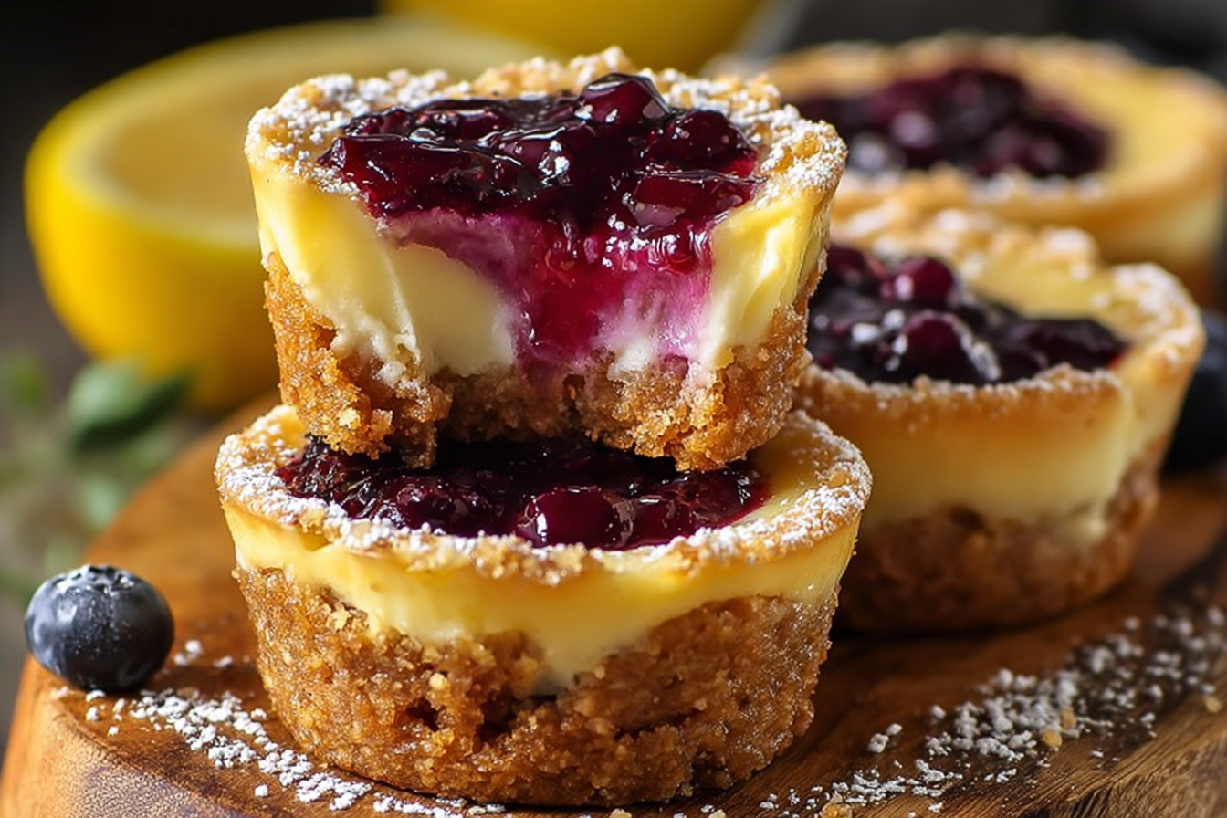 Mini Lemon Blueberry Cheesecake Cups