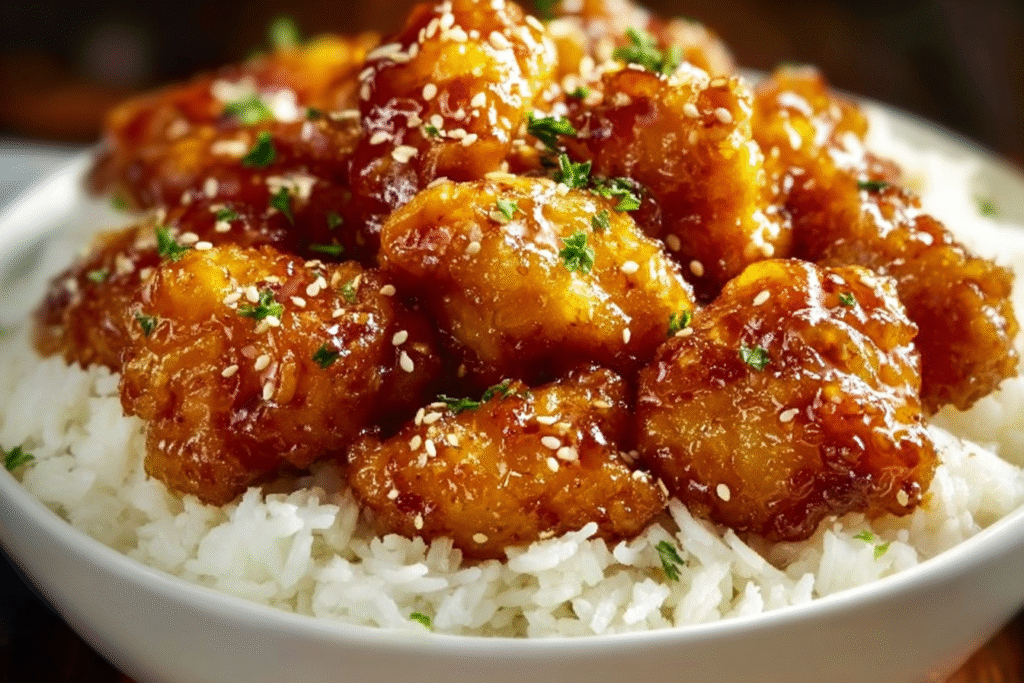 Sticky Honey Garlic Chicken Bites