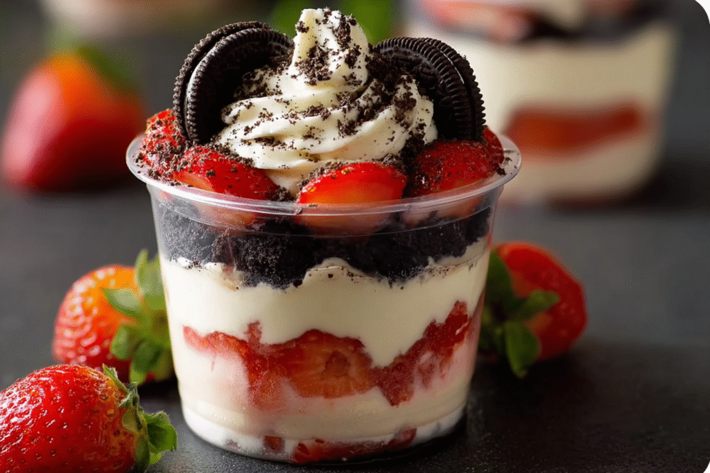 Strawberry Oreo Delight Cups