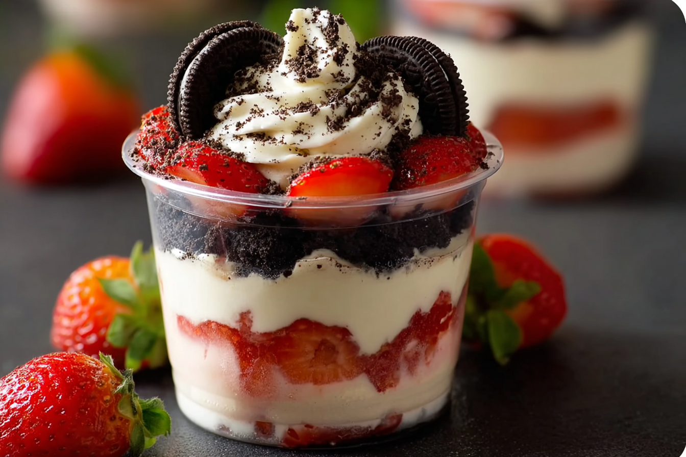 Strawberry Oreo Delight Cups