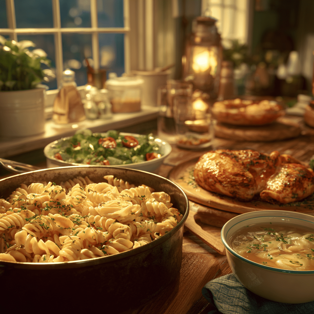 u1127111147 A hearty dinner spread with pasta roasted chicken 8cb150db 4bf1 49aa 85ff 07d4f86706d0 0