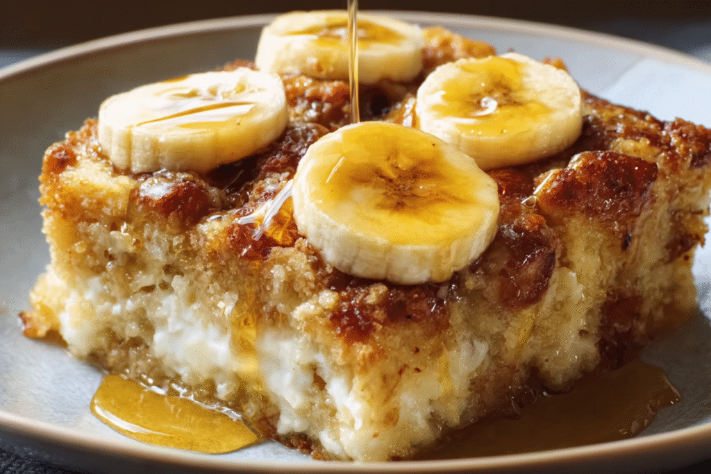 Banana Cream Cheese Bread Pudding