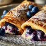Blueberry Cream Cheese Blintzes