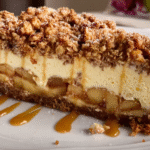 Caramel Apple Crumble Cheesecake