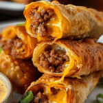 Cheesy Beef Egg Rolls