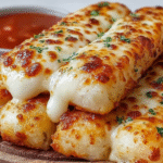Cheesy Garlic Breadsticks with Marinara Dip