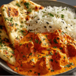 Creamy Butter Chicken with Garlic Naan & Rice