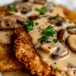Crispy Chicken with Creamy Mushroom Sauce