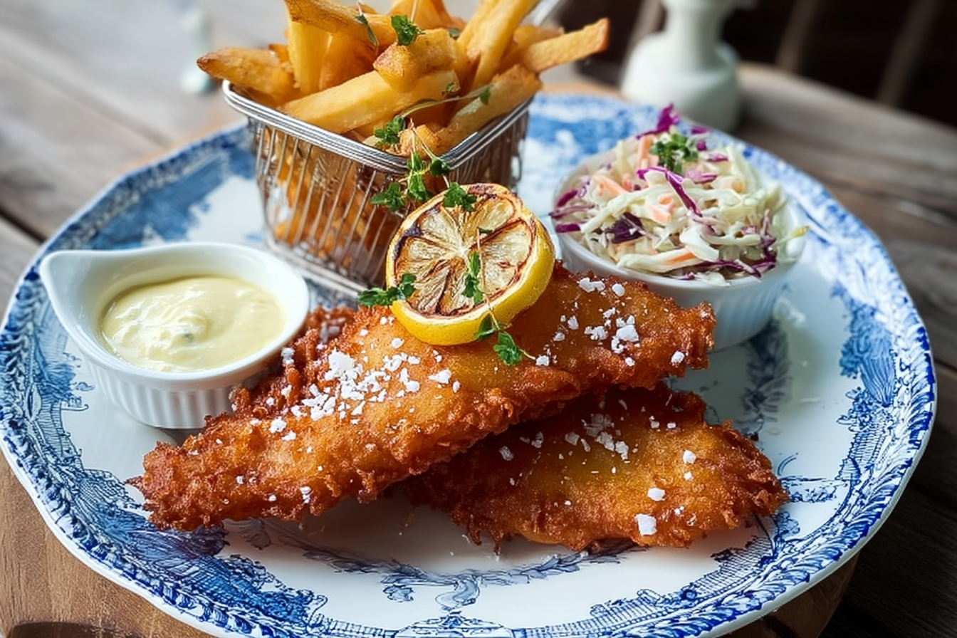 Crispy Fish and Chips Plate