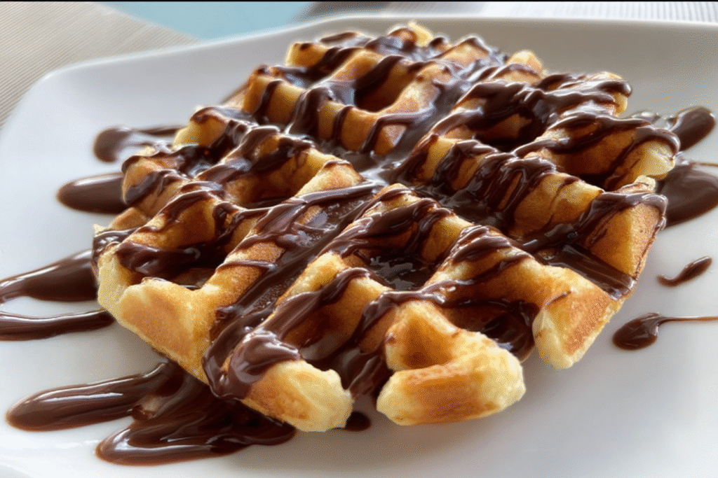 Double Chocolate Drizzle Belgian Waffle