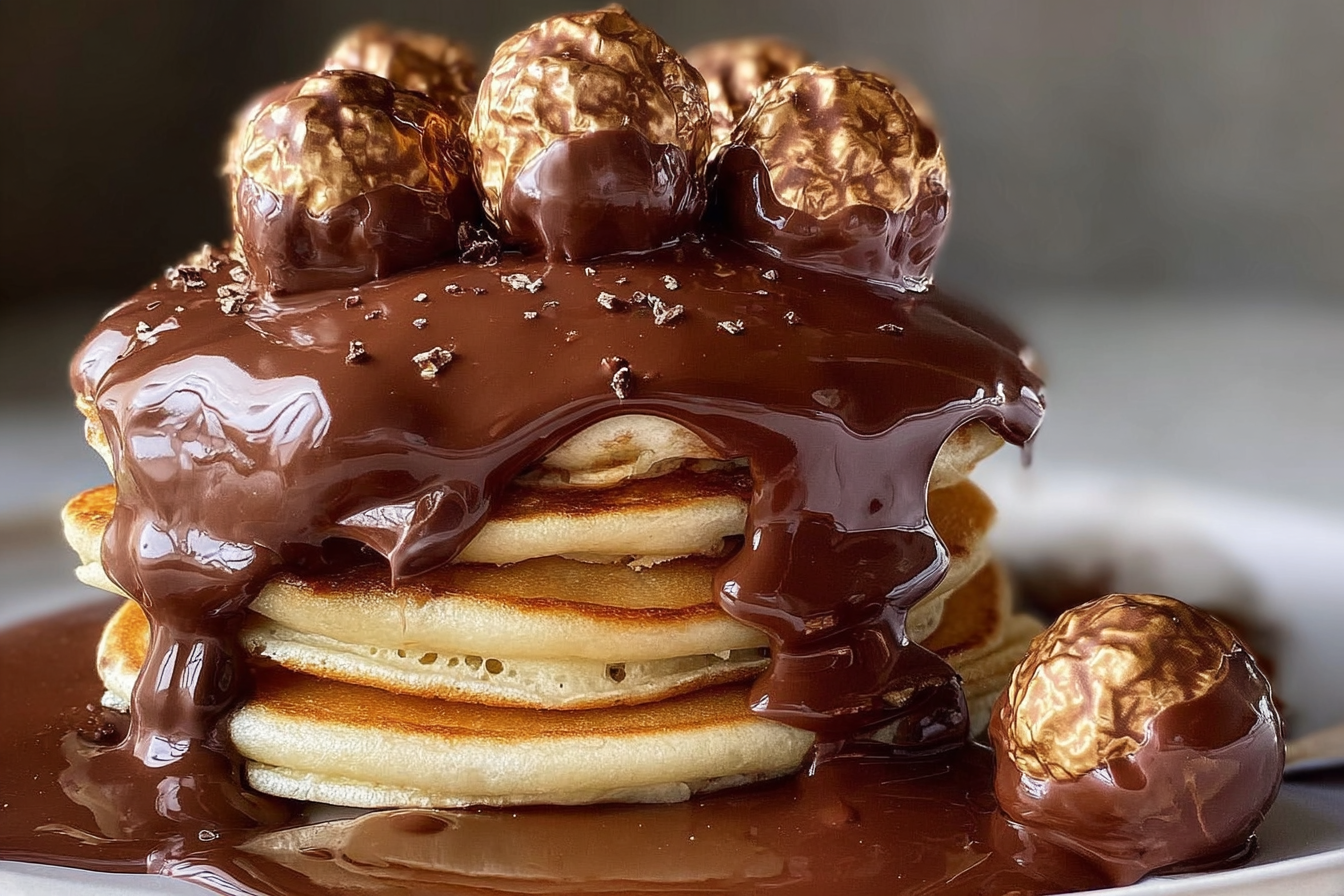 Ferrero Rocher Chocolate Pancake Stack