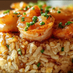 Garlic Butter Shrimp Fried Rice Stack