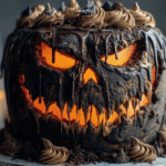 Haunted Pumpkin Skull Cake