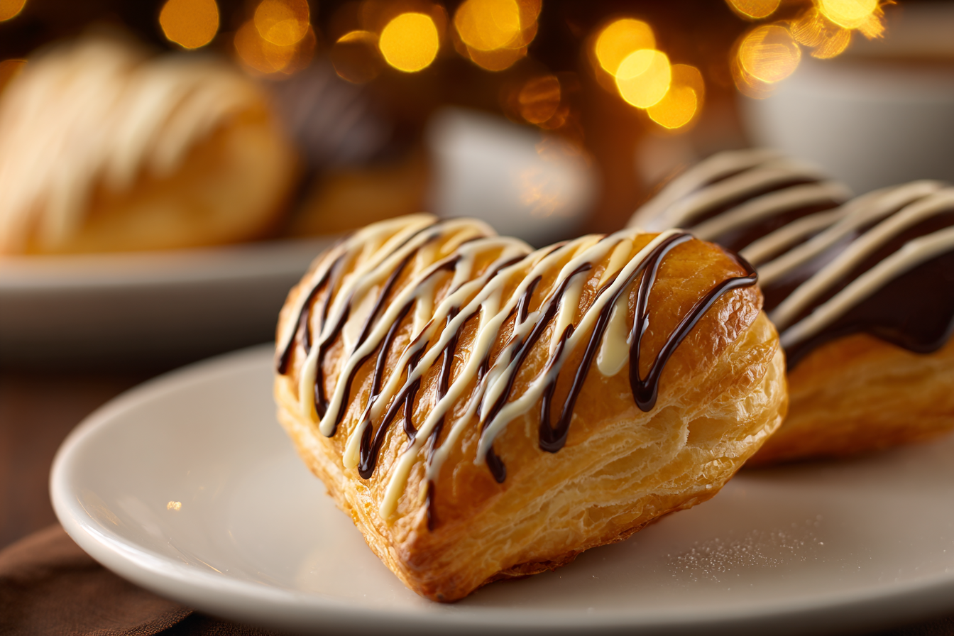 Heart-Shaped Chocolate Puff Pastries