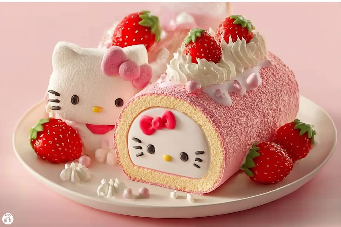 Hello Kitty Strawberry Cream Roll Cake