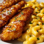 Honey Butter Chicken Tenders with Creamy Mac & Cheese