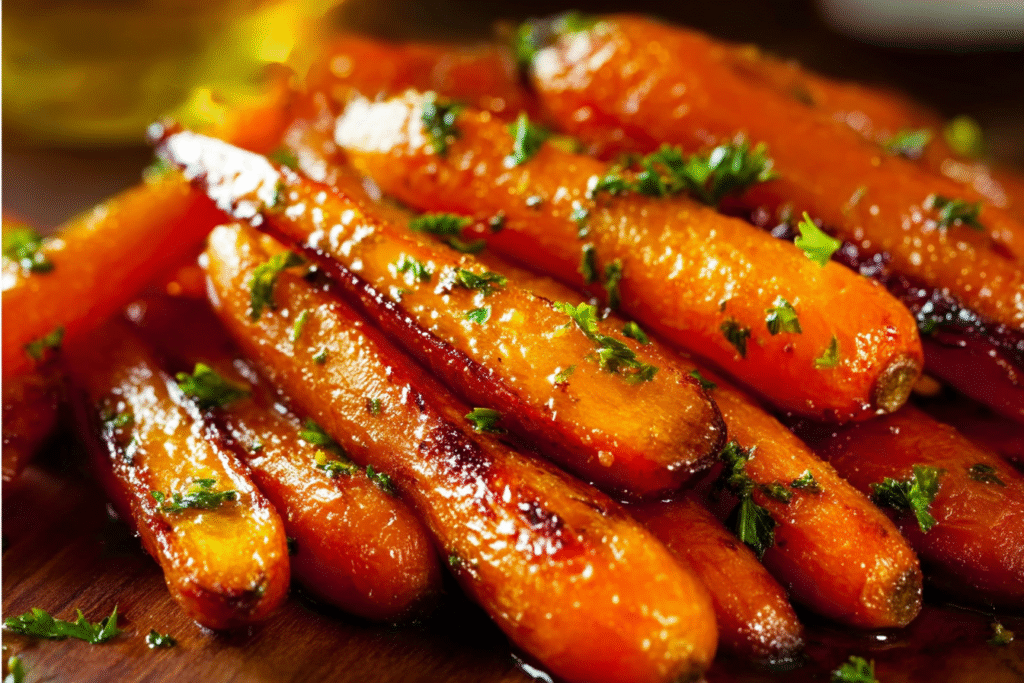Honey Garlic Roasted Carrots