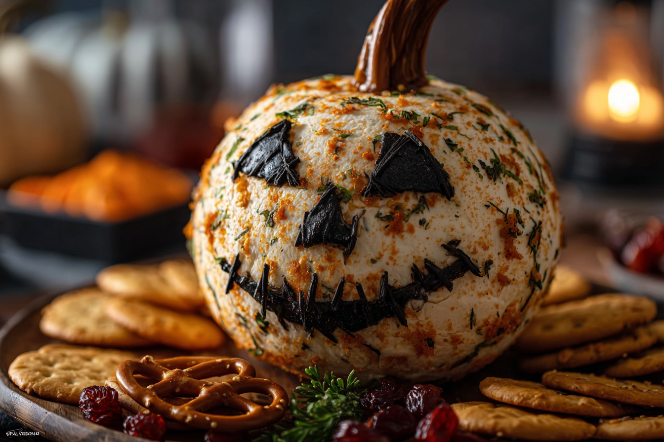 Jack-O’-Lantern Cheese Ball