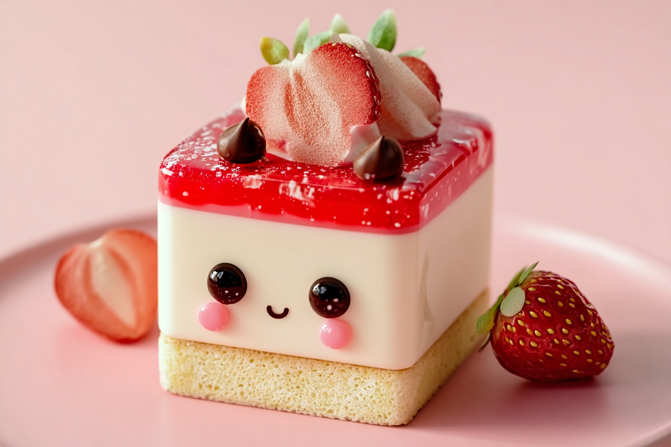 Kawaii Strawberry Cheesecake Cube