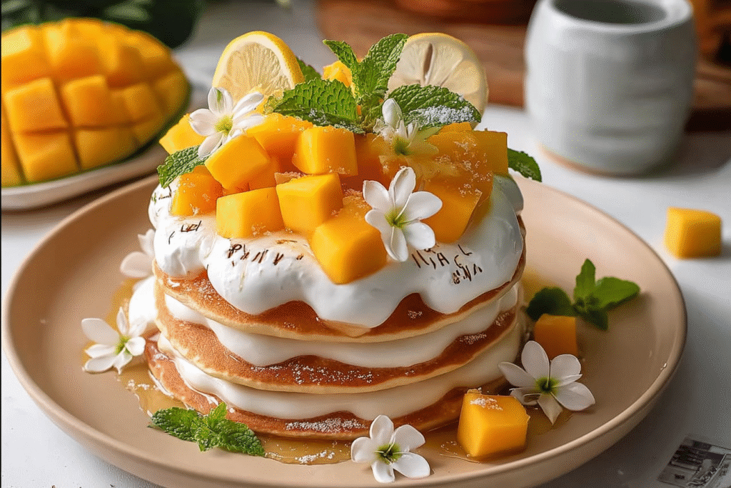 Mango Cloud Pancake Stack