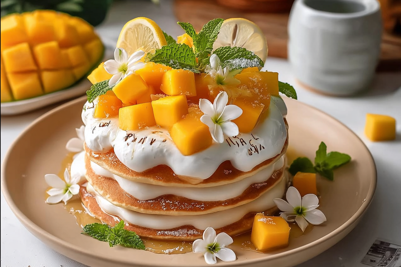 Mango Cloud Pancake Stack