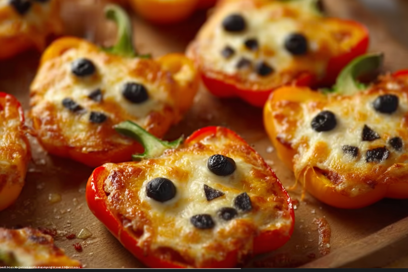 Mini Bell Pepper Mummy Pizzas