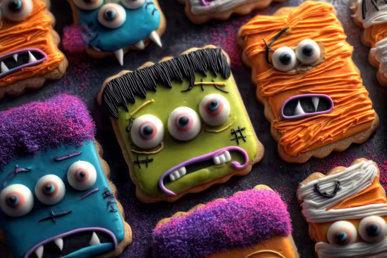 Monster Face Halloween Cookies