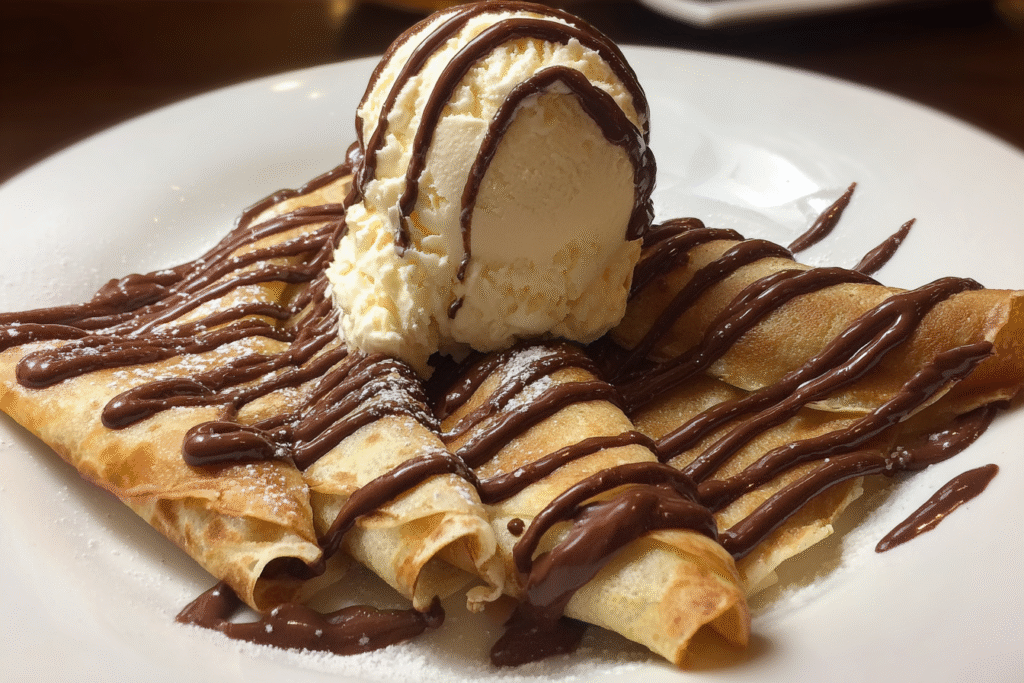 Nutella Crepes with Ice Cream