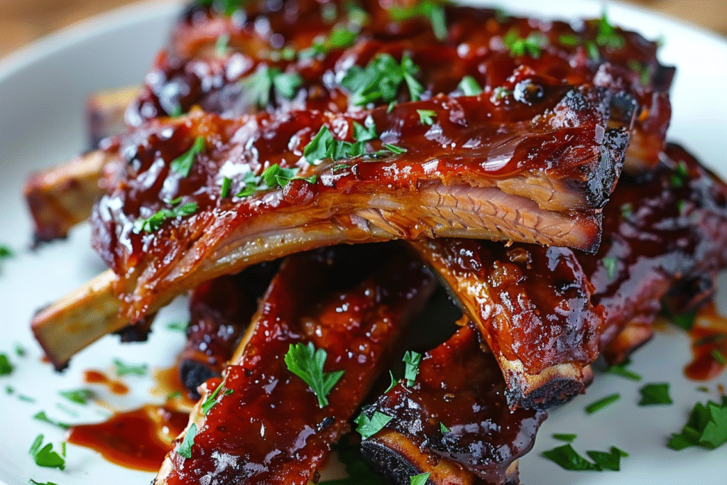 Sticky BBQ Glazed Ribs