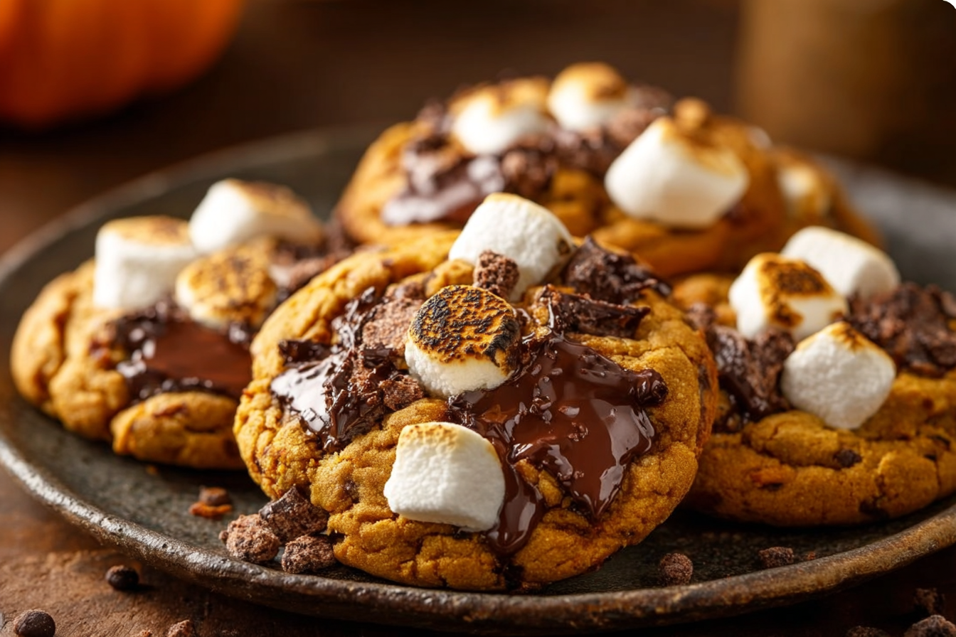 Toasted S’mores Pumpkin Cookies