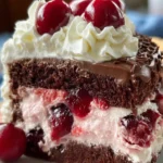 Layered Cherry Chocolate Cake First Image