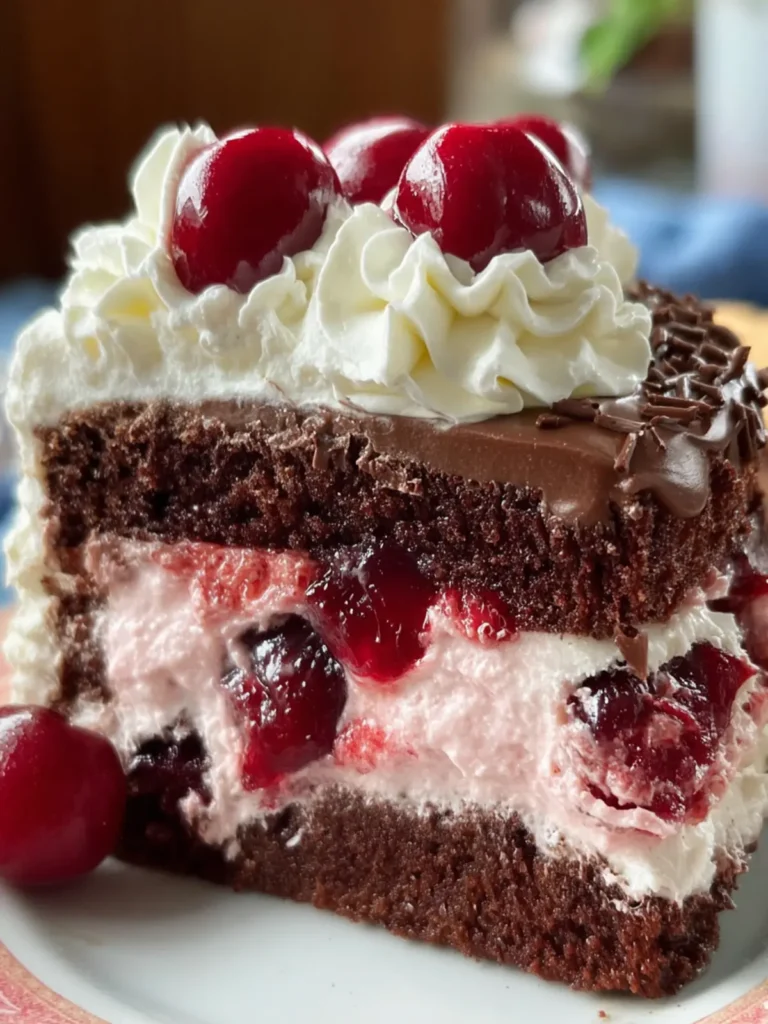 Layered Cherry Chocolate Cake First Image