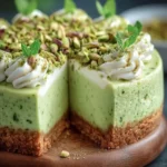 Creamy Pistachio Mint Cheesecake First Image