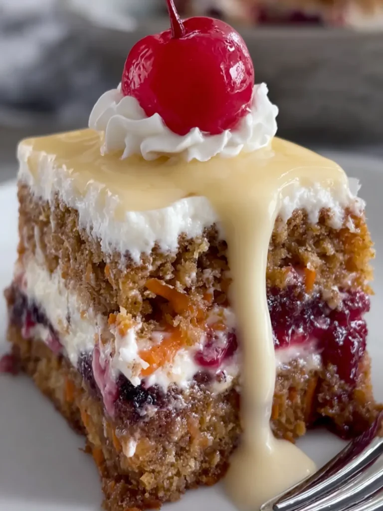 Cherry-Topped Carrot Cake Delight First Image