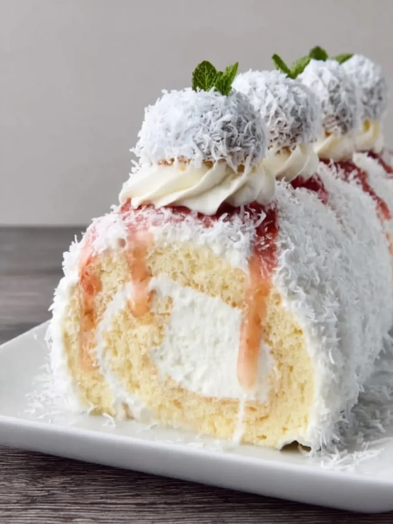 Coconut Cream Swiss Roll Dessert First Image