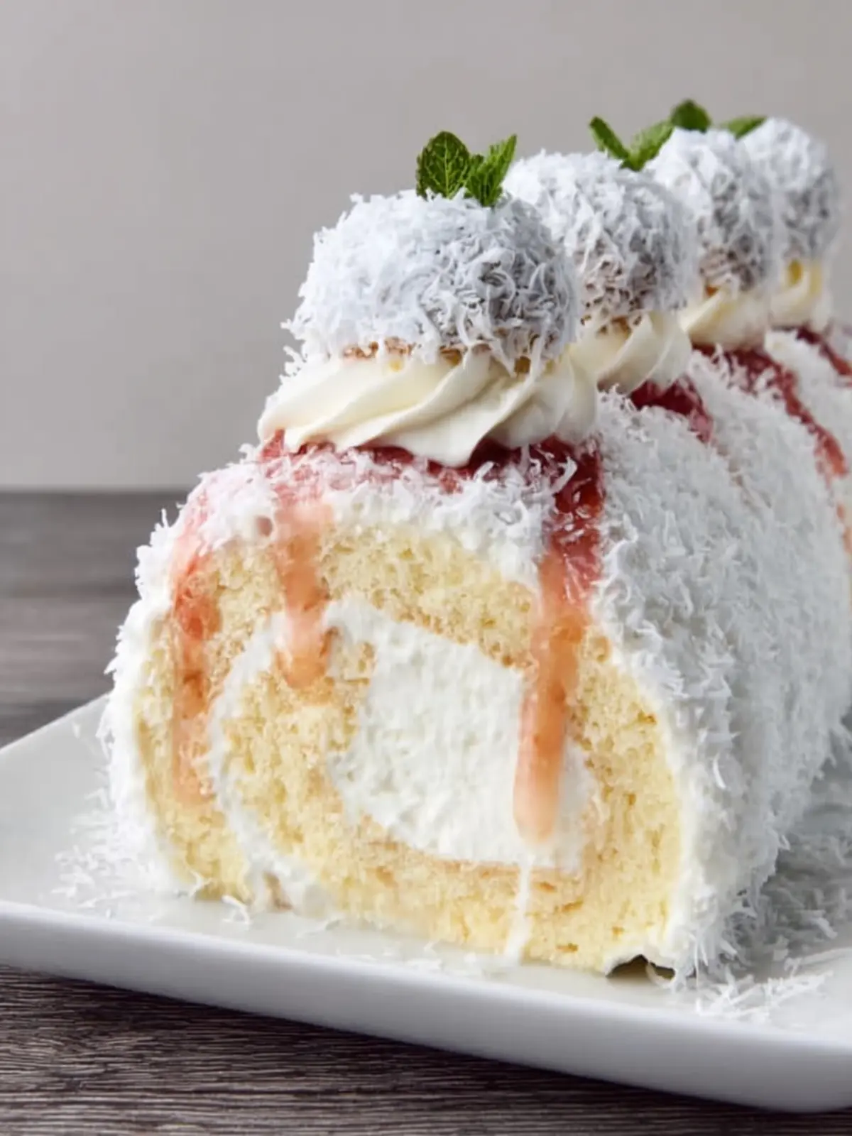Coconut Cream Swiss Roll Dessert First Image