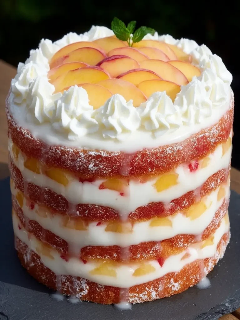 Fresh Peach Layer Cake Recipe First Image