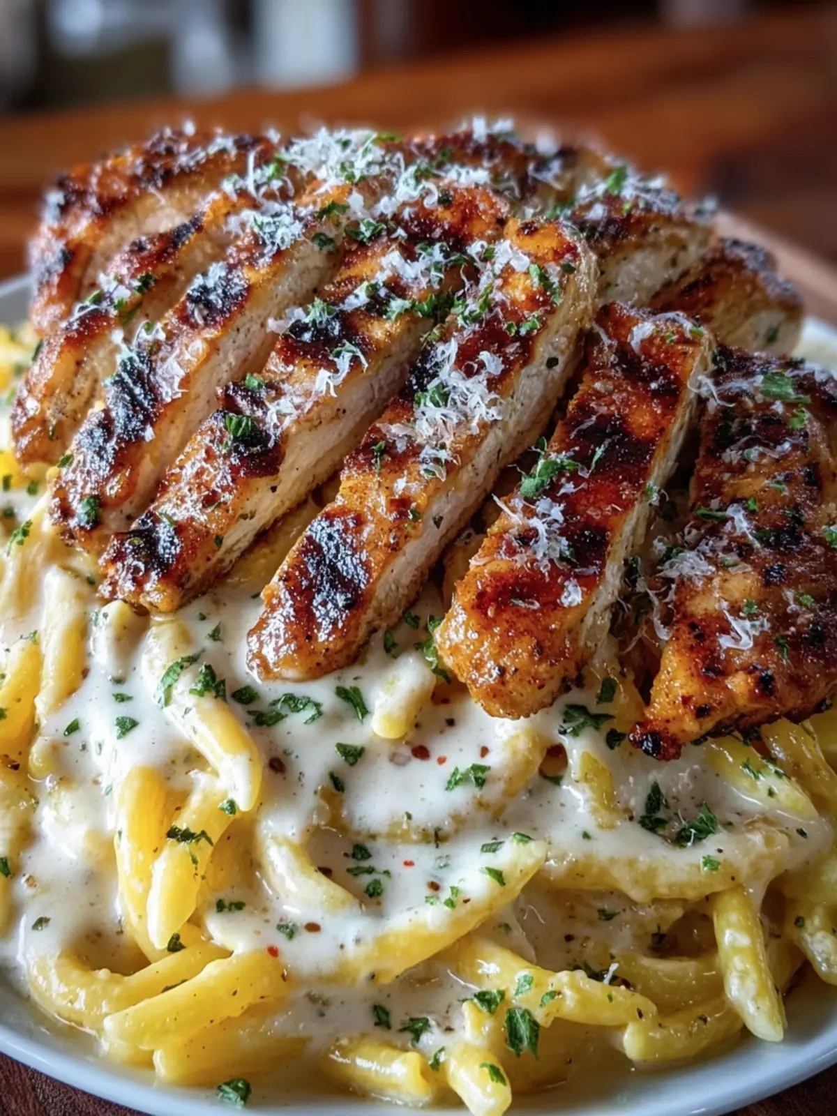 Grilled Chicken Alfredo Pasta First Image