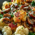 Garlic Butter Mushroom Cauliflower Skillet First Image