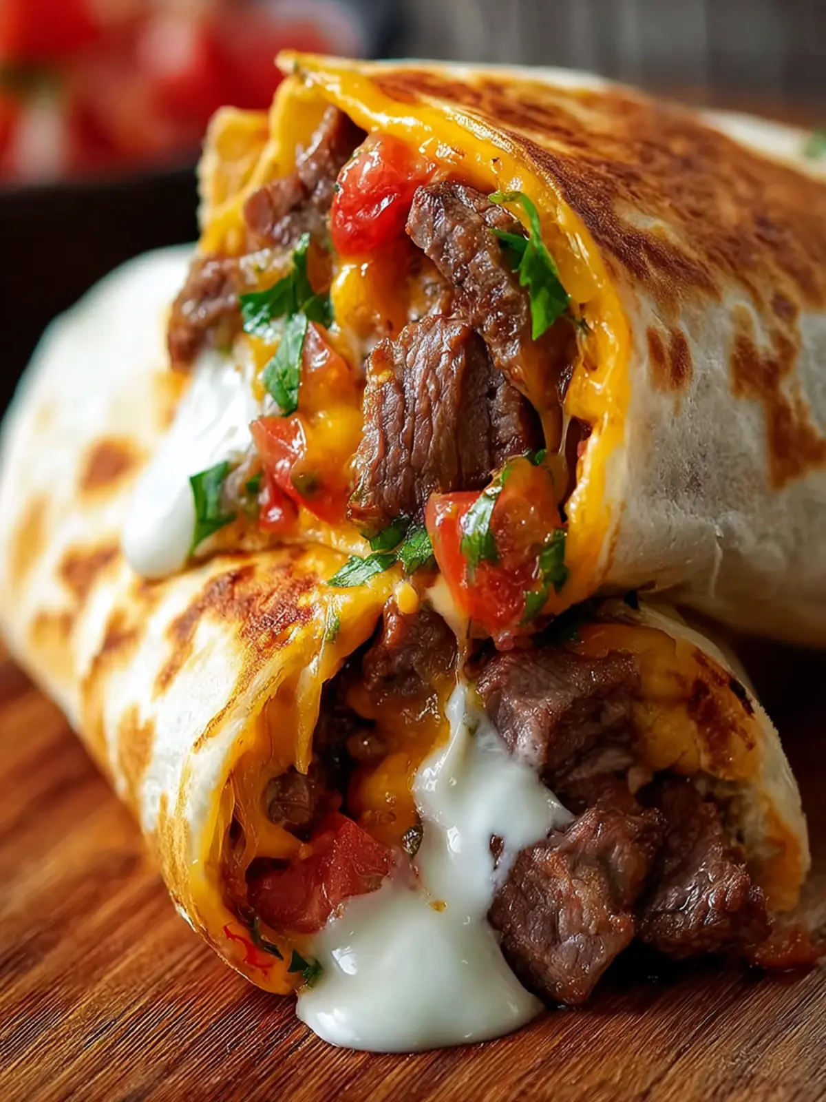 Steak and Cheese Dirty Fry Burritos First Image