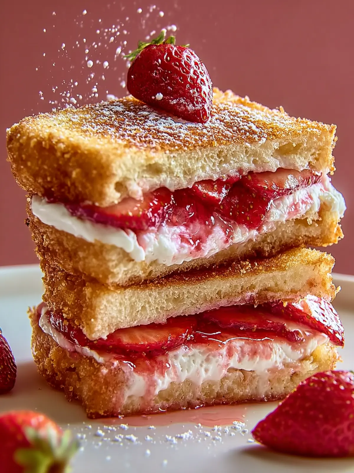 Indulge in Fried Strawberry Cheesecake Sandwiches Today! First Image