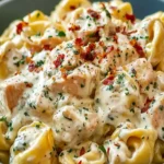 Creamy Crockpot Chicken Alfredo Tortellini First Image
