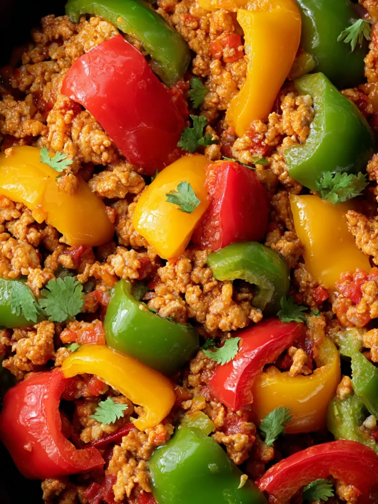Savory Ground Turkey and Peppers Recipe First Image